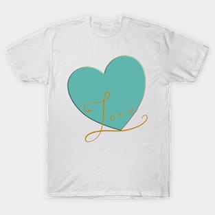 Turquoise Love Heart T-Shirt